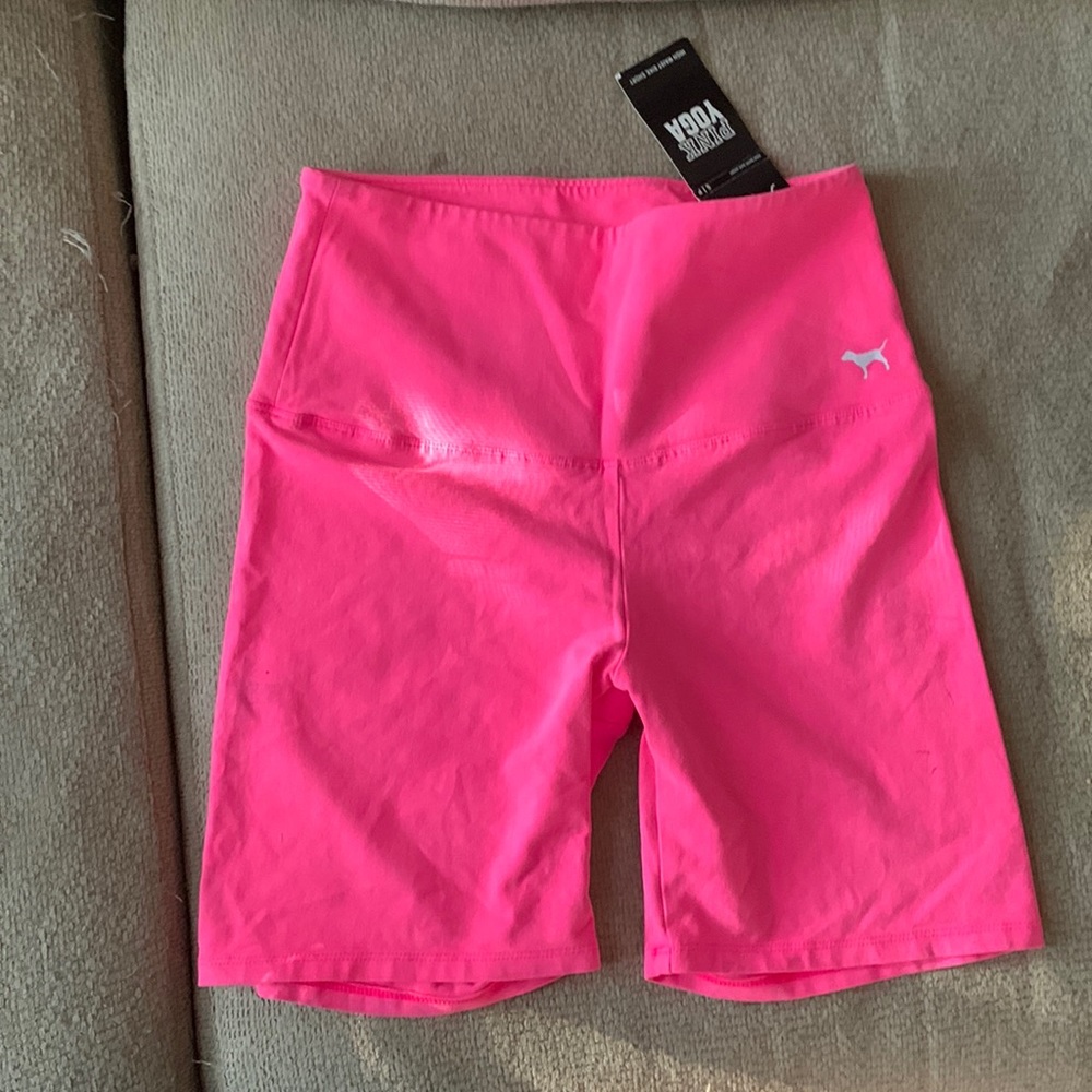 Pink yoga shorts